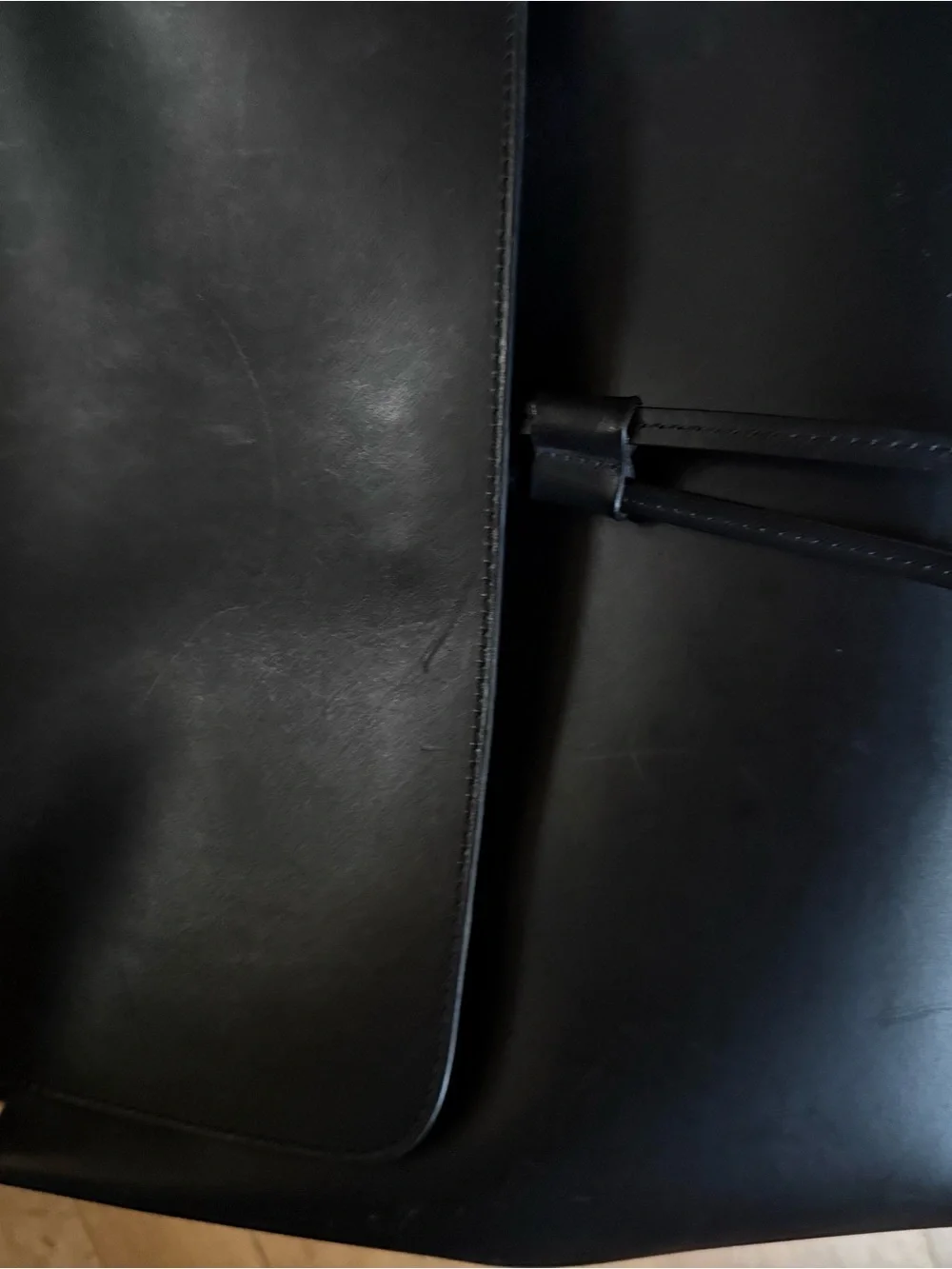 Mansur Gavriel Black Leather Top-Handle large lady bag